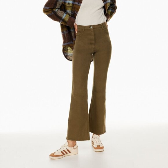 NWT Aritzia Wilfred Twostep Flare Pants Brown Sz 4 - Picture 1 of 6